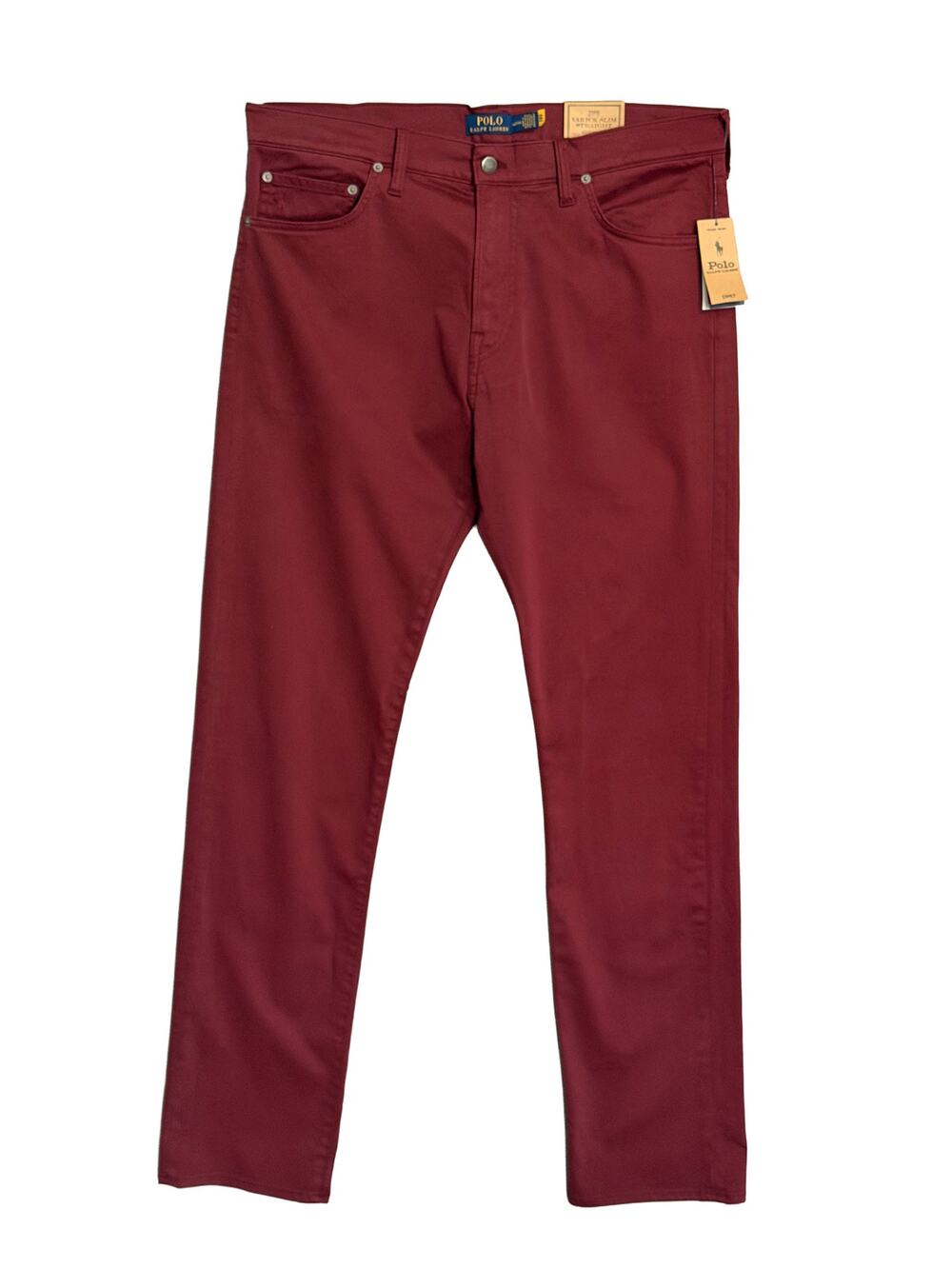 Polo Ralph Lauren Pants Men's 36T"x36" Varick Slim Straight 5-Pocket Red NWT